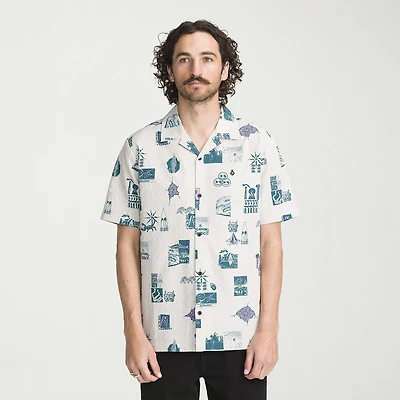 VOLCOM Mens Short Sleeve Camp Shirt