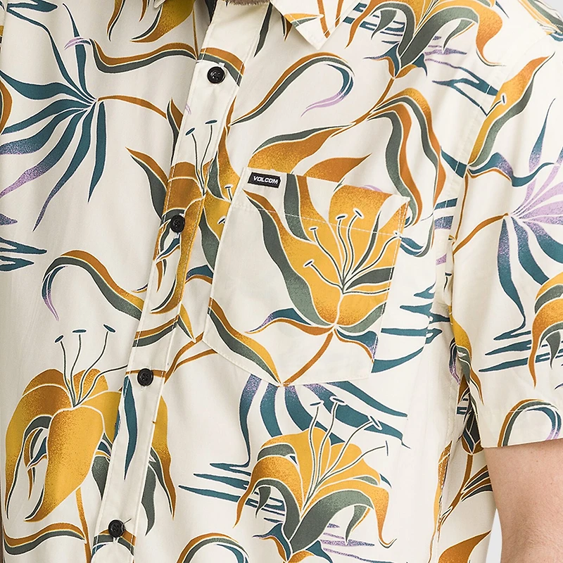 VOLCOM Mens Short Sleeve Regular Fit Button-Down Shirt