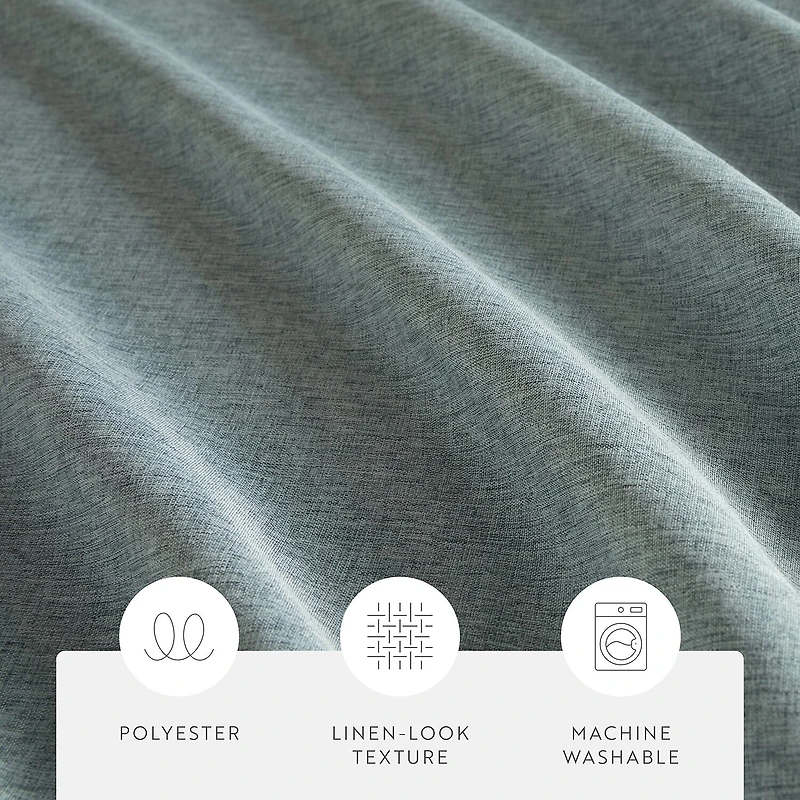 Casual Comfort Linen-Look  Solid Shower Curtain