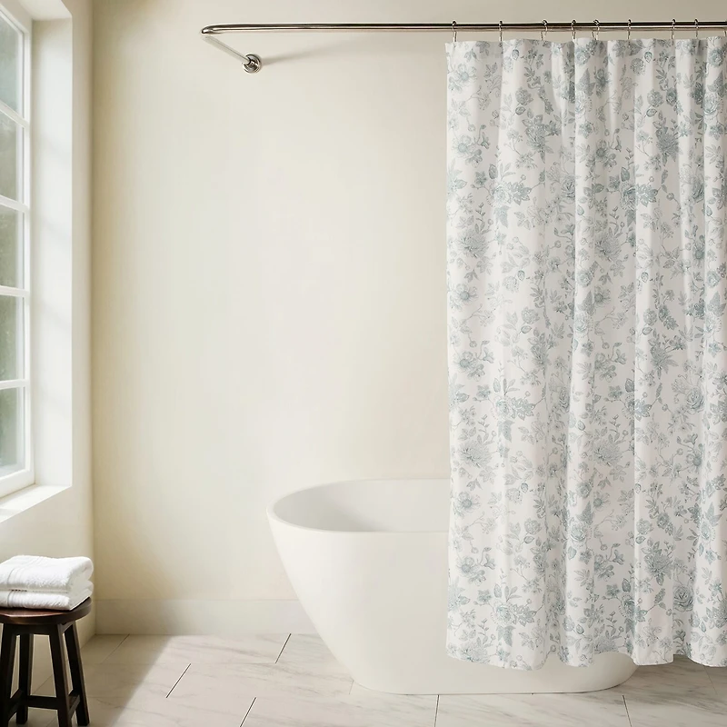 Casual Comfort Cotton Blend Floral Shower Curtain