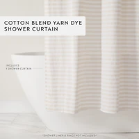 Casual Comfort Cotton Blend Classic Stripe Printed Shower Curtain