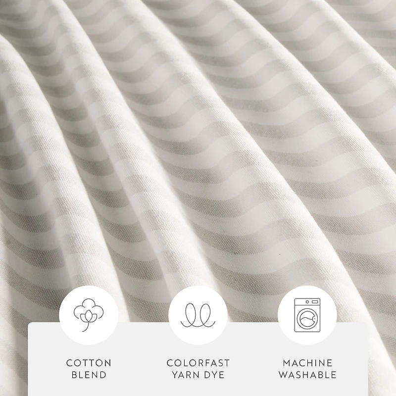 Casual Comfort Cotton Blend Classic Stripe Printed Shower Curtain