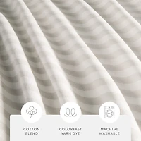 Casual Comfort Cotton Blend Classic Stripe Printed Shower Curtain