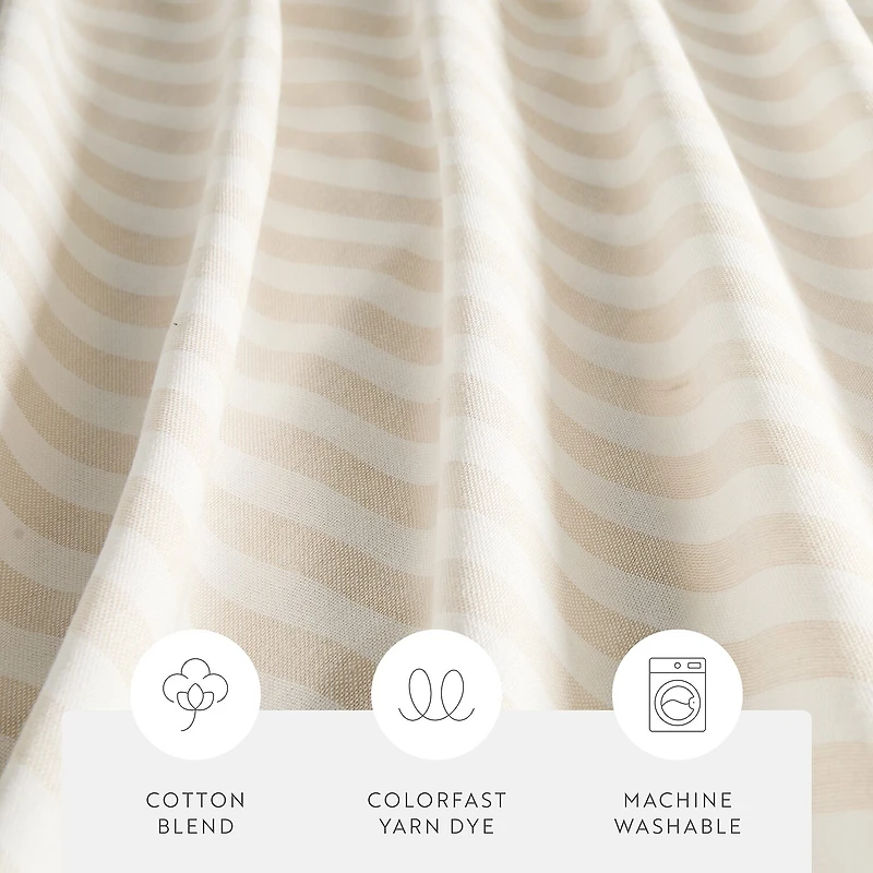 Casual Comfort Cotton Blend Classic Stripe Printed Shower Curtain