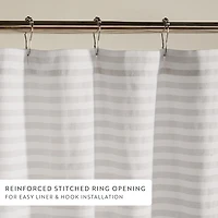 Casual Comfort Cotton Blend Classic Stripe Printed Shower Curtain