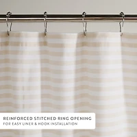 Casual Comfort Cotton Blend Classic Stripe Printed Shower Curtain