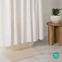 Casual Comfort Cotton Blend Classic Stripe Printed Shower Curtain