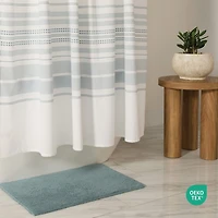 Casual Comfort Cotton Blend Placement Stripe Shower Curtain