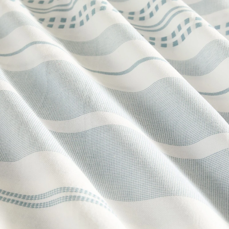 Casual Comfort Cotton Blend Placement Stripe Shower Curtain