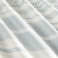 Casual Comfort Cotton Blend Placement Stripe Shower Curtain