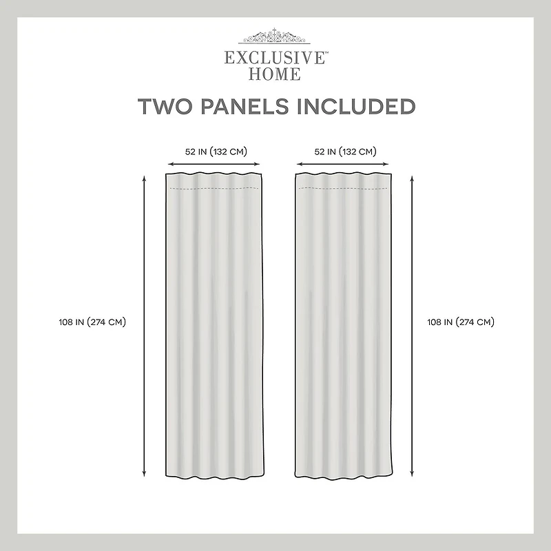 Exclusive Home Curtains Zeus Tab Top Blackout Set of 2 Curtain Panel
