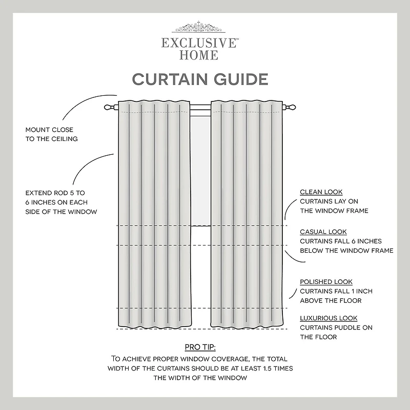 Exclusive Home Curtains Zeus Tab Top Blackout Set of 2 Curtain Panel