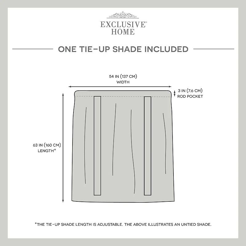 Exclusive Home Curtains Belgian Sheer Rod Pocket Single Tie-Up Shade