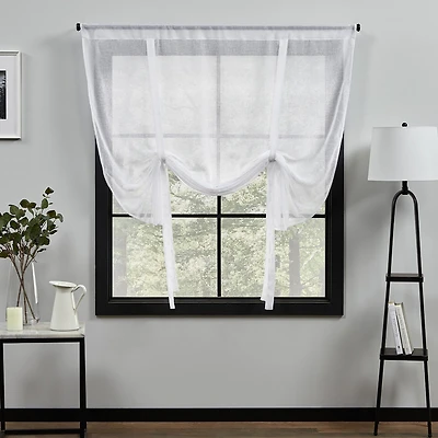 Exclusive Home Curtains Belgian Sheer Rod Pocket Single Tie-Up Shade