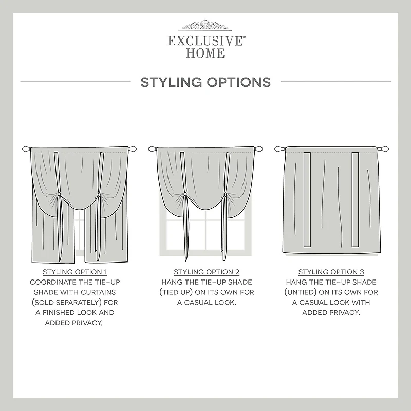 Exclusive Home Curtains Belgian Sheer Rod Pocket Single Tie-Up Shade
