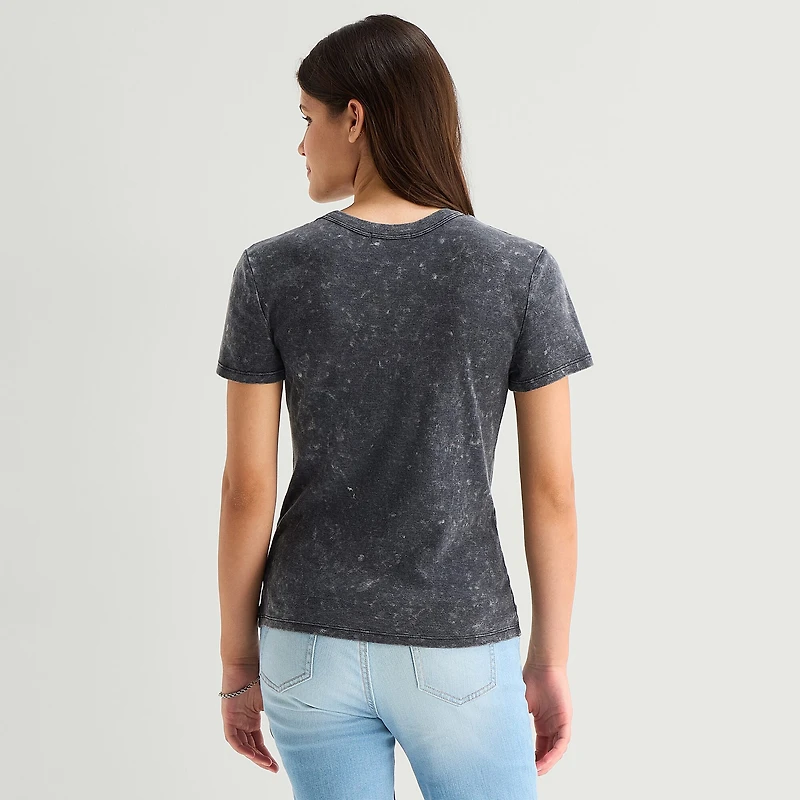 Womens Crew Neck Short Sleeve Regular Fit Graphic T-Shirt