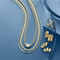 Gold Addiction Womens 10K Gold 18 Inch Chain Necklace
