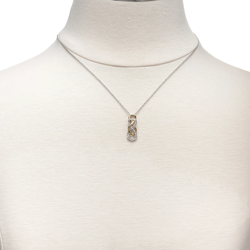 Infinity Promise 1/10 CT.T.W. Natural Diamond Two-Tone Infinity Pendant Necklace