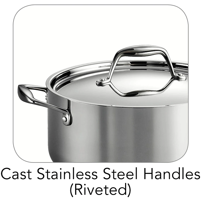 Tramontina Gourmet 8-pc. Tri-Ply Clad 18/10 Stainless Steel Induction-Ready Cookware Set