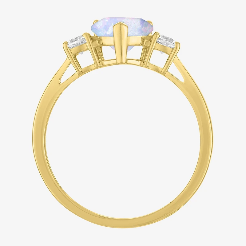 Gemstone 10K Gold Heart Cocktail Ring