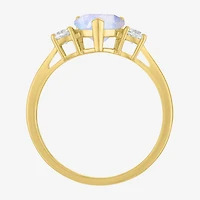 Gemstone 10K Gold Heart Cocktail Ring