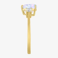 Gemstone 10K Gold Heart Cocktail Ring