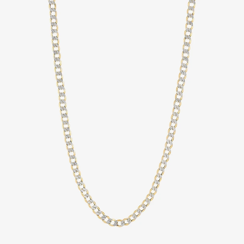 Unisex Adult 10K Gold 26 Inch Curb Chain Necklace
