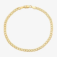 Made in Italy Unisex Adult 10K Gold 7.5 Inch Hollow Curb Chain Bracelet
