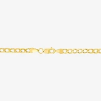 Made in Italy Unisex Adult 10K Gold 7.5 Inch Hollow Curb Chain Bracelet