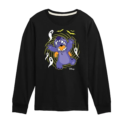 Disney Collection Little & Big Kid Boys Crew Neck Long Sleeve Regular Fit Lilo Stitch Graphic T-Shirt