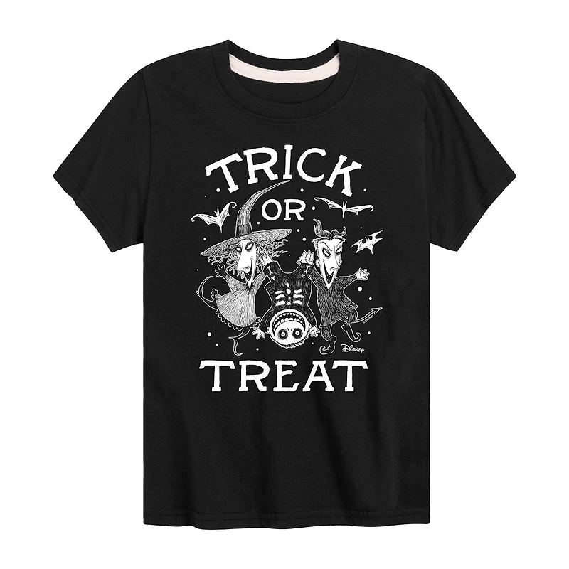 Disney Collection Little & Big Kid Unisex Crew Neck Short Sleeve Regular Fit Nightmare Before Christmas Graphic T-Shirt