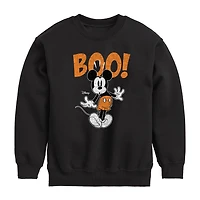Disney Collection Little & Big Kid Unisex Crew Neck Fleece Long Sleeve Mickey Mouse Sweatshirt
