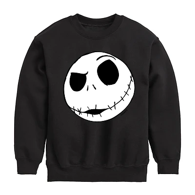 Disney Collection Little & Big Kid Unisex Crew Neck Fleece Long Sleeve Nightmare Before Christmas Sweatshirt