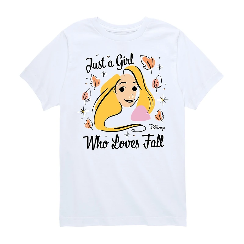 Disney Collection Little & Big Kid Girls Crew Neck Short Sleeve Regular Fit Princess Rapunzel Graphic T-Shirt