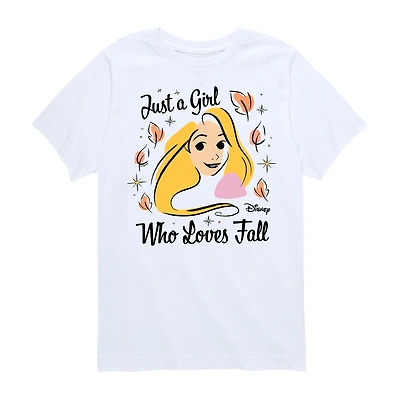 Disney Collection Little & Big Kid Girls Crew Neck Short Sleeve Regular Fit Princess Rapunzel Graphic T-Shirt