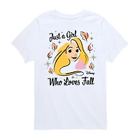 Disney Collection Little & Big Kid Girls Crew Neck Short Sleeve Regular Fit Princess Rapunzel Graphic T-Shirt