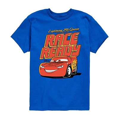 Disney Collection Little & Big Kid Boys Crew Neck Short Sleeve Regular Fit Cars Graphic T-Shirt