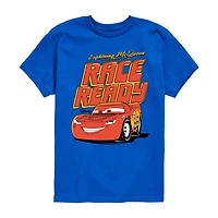 Disney Collection Little & Big Kid Boys Crew Neck Short Sleeve Regular Fit Cars Graphic T-Shirt