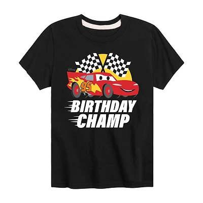 Disney Collection Little & Big Kid Boys Crew Neck Short Sleeve Regular Fit Cars Graphic T-Shirt