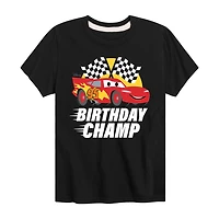 Disney Collection Little & Big Kid Boys Crew Neck Short Sleeve Regular Fit Cars Graphic T-Shirt