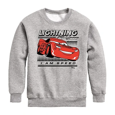Disney Collection Little & Big Kid Boys Crew Neck Fleece Long Sleeve Cars Sweatshirt