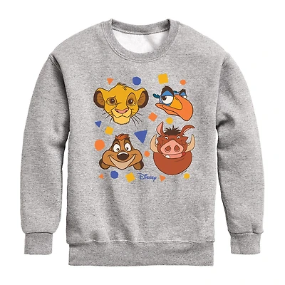 Disney Collection Little & Big Kid Unisex Crew Neck Long Sleeve Regular Fit The Lion King Graphic T-Shirt