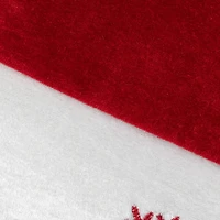 19'' Red and White Velvet Embroidered Snowflake Christmas Stocking