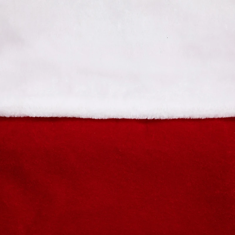 48'' Oversized Red and White Velveteen Santa Claus Belt Buckle Christmas Stocking