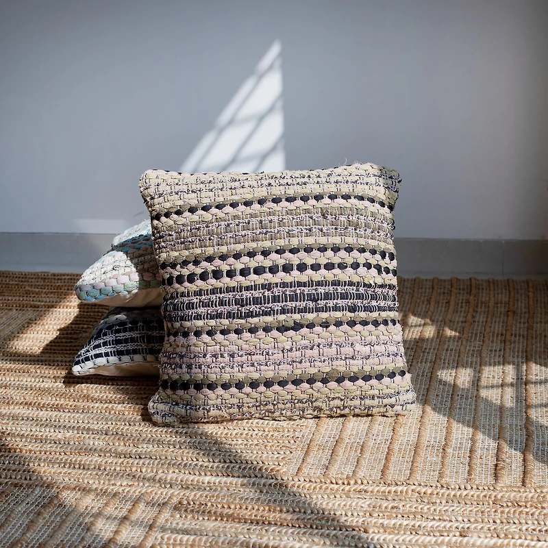 LR Home Flona Stripe Square Throw Pillow