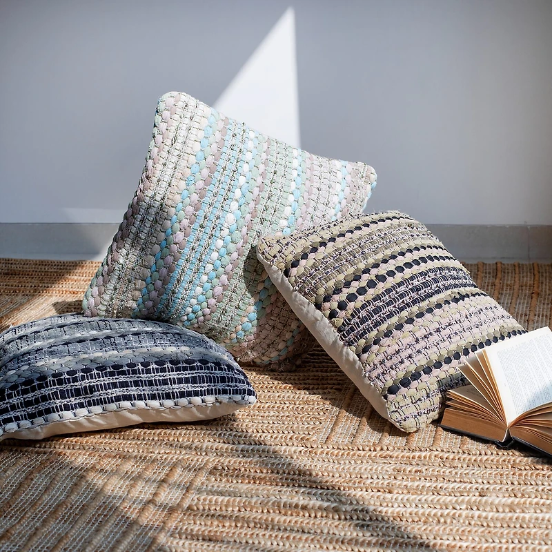 LR Home Flona Stripe Square Throw Pillow