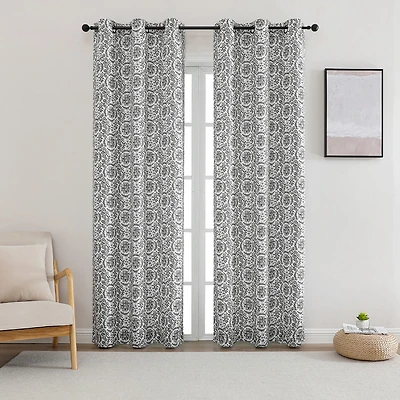 Regal Home Norwood Printed Grommet Top Blackout Set of 2 Curtain Panel