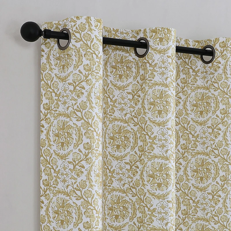 Regal Home Norwood Printed Grommet Top Blackout Set of 2 Curtain Panel