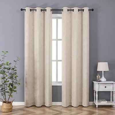 Regal Home Pascal Grommet Top Energy Saving Embossed Blackout Set of 2 Curtain Panel