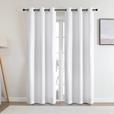 Regal Home Tobias Grommet Top Energy Saving Embossed Blackout Set of 2 Curtain Panel